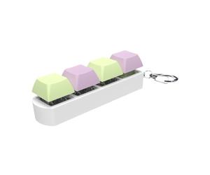 perfeclan Clavier sensoriel à 4 touches, jouet mécanique, porte-clés anti- pour adultes, cadeau, Violette Verte