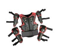 Perfeclan Combinaison de Protection pour Enfants et Adolescents, équipement de Course Facile à Enfiler, Gilet de Protection avec genouillères et coudières, Rouge