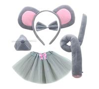 perfeclan Costume de souris enfants oreilles de souris bande dessin animé oreilles d'animaux et cerceau de cheveux de la queue pour les faveurs de fête, Style C