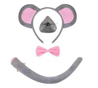 perfeclan Costume de souris enfants oreilles de souris bande dessin animé oreilles d'animaux et cerceau de cheveux de la queue pour les faveurs de fête, Style A