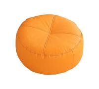 Perfeclan Coussin de Siège Rond Coussin de Sol pour Méditation Coussin de Dossier Pouf Tatami en Cuir Synthétique Confortable et Respirant Adapté Au Salon, Orange