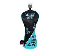 Perfeclan Couvre-Chef en Bois de Golf Manchon de Protection Motif Papillon Anti-Rayures Couvre-tête de Club en Cuir PU pour équipement de Sport de Transport de, UT Noir