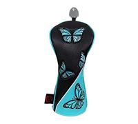 Perfeclan Couvre-Chef en Bois de Golf Manchon de Protection Motif Papillon Anti-Rayures Couvre-tête de Club en Cuir PU pour équipement de Sport de Transport de, Noir FF