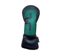 Perfeclan Couvre-tête de Club de Golf en Cuir PU, Protection pour Bois, enveloppe de tête étanche, Manchon de Protection pour, Cadeau d'entraînement, Noir 3