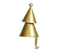 perfeclan Crochet pour chaussettes de Noël, réutilisable, décoration de Noël polyvalente pour escalier, maison de vacances, or