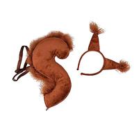 Perfeclan de déguisement de queue d'animal bandeau cosplay déguisement casque oreilles d'écureuil cheveux cerceau bandeau pour carnaval Halloween mascarade, marron foncé