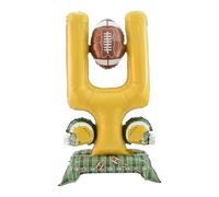 perfeclan Décoration Gonflable Géante Football Américain, Ballon Auto-Gonflant en Forme de But de Rugby avec Poteaux Auto-Stable, Thème Super Bowl, pour Fête d'Avant-Match et Célébration, 150x94x94 cm