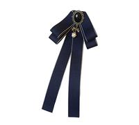 Perfeclan Écharpe Broche Noeud Élégant Accessoire de Mode pour Femmes, Bleu foncé