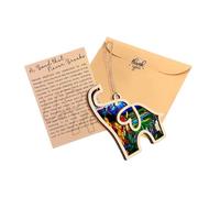 Perfeclan Éléphant Ornement Pâques Pâques DÉCOR DÉCOR DÉCORDE Éléphant Cadeaux de fraternité avec Carte pour Cadeaux d'anniversaire sœur, Bleu