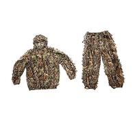 Perfeclan Ensemble 3D Ghillie Suit Militaire Respirant et Confortable Vêtement de Feuille Pantalon, Enfants