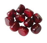 perfeclan Ensemble de 10 dés en acrylique, accessoires de fête, jeux de rôle, jouets de bar, dés à 3 faces, pour jeu de cartes, Rouge