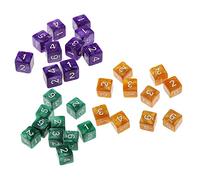 Perfeclan Ensemble de 30 dés à jouer D6 pour les jeux de société RPG, Café Vert Violet