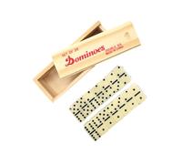 perfeclan Ensemble de jeu de dominos, outil pédagogique avec boîte en bois, jeu de société professionnel en mélamine, multifonctionnel pour les voyages, les