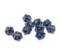 Perfeclan Ensemble de Jeux de dés à 20 Faces de Dés Polyédriques 10 / Set pour Dés de Jeu de, Bleu + Gris