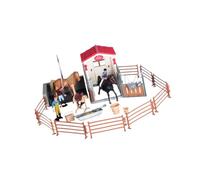 perfeclan Ensemble de jouets, ensemble de jouets de course de chevaux pour enfants, ensemble de jouets équestres avec et clôture