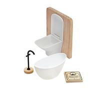 perfeclan Ensemble de Salle de Bain pour Maison de Poupée 4 Pièces 1/12, Kit de Meubles Miniatures de Simulation Classique
