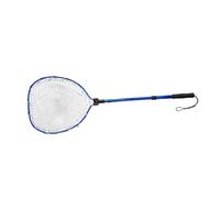 Perfeclan Épuisette télescopique Pliable, Outil de pêche léger avec poignée antidérapante, en Alliage d'aluminium, à Deux Sections, Poteau Bleu Filet Blanc