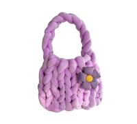perfeclan Femmes Crochet Sac en Tricot Purse Costume Costume Accessoire Handmade Wovedbag Sac à Main pour Spring Summer Party, Violet