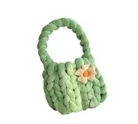 perfeclan Femmes Crochet Sac en Tricot Purse Costume Costume Accessoire Handmade Wovedbag Sac à Main pour Spring Summer Party, Vert