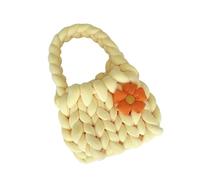 perfeclan Femmes Crochet Sac en Tricot Purse Costume Costume Accessoire Handmade Wovedbag Sac à Main pour Spring Summer Party, Jaune