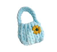 perfeclan Femmes Crochet Sac en Tricot Purse Costume Costume Accessoire Handmade Wovedbag Sac à Main pour Spring Summer Party, Bleu