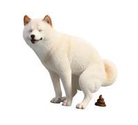 perfeclan Figurine de chien, sculpture animale, statue créative Shiba Inu, décoration de tableau de bord de voiture pour armoire, entrée, cadeau de pendaison de, Blanc