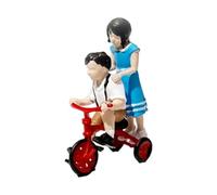 perfeclan Figurine miniature au 1/64e, en résine, idéale pour les jeux de rôle, les maquettes de gares et la décoration de bureau, Faire Du Vélo