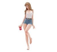 perfeclan Figurine miniature de jeune fille aux longs cheveux, modèle tendance pour diorama, accessoire de maison de poupée, cadeau, Échelle de 1 à 24
