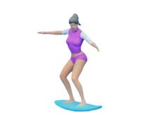 perfeclan Figurine miniature de surf à l'échelle 1:64, décoration de micro-, collection, thème sportif, décoration de plage, figurine miniature de, Style D