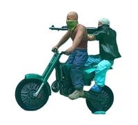 perfeclan Figurines miniatures de motards masqués au 1/64e, en résine, pour diorama ou décor miniature. Ornement réaliste, Vert