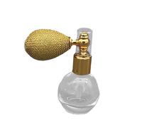 perfeclan Flacon Pulvérisateur Poudre avec Pompe Spray Cheveux Bouteille Verre Distributeur Parfum Portable Utilisation Répétée Matériau, or