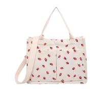 perfeclan fourre-Tout imprimé Fraise, Mignon et décontracté, pour Faire Ses Courses, Blanc