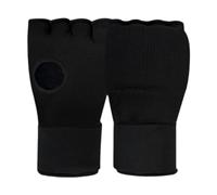 Perfeclan Gel de Boxe enveloppe Les Mains Enfants Gants intérieurs de Boxe sous Les Mitaines Protecteur réglable entraînement de poinçonnage Demi Doigt pour MMA, Noir