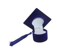 Perfeclan Graduation Chapeau en Forme d'anneau d'organisateur de Capuchon de Conception de Conception d'emballage d'emballage d'affichage de Bijoux de Filet, Bleu