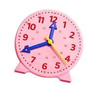 Perfeclan Horloge pédagogique légère, Robuste et réaliste, développement des compétences de Base en mathématiques, Jeux d'entraînement Pratiques pour, Rose