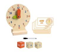 perfeclan Horloge pédagogique pour enfants, matériel de manipulation mathématique, fournitures pour l'école maternelle et la maison, jouets, jeux de puzzle