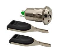 perfeclan Interrupteur à clé électronique 12 mm, verrouillage de téléphone, interrupteur d'alimentation de sécurité robuste, 2 positions avec 2 clés