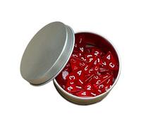 Perfeclan Jeu de dés polyédriques en acrylique, 25 pièces, dés de jeu de Table avec mallette de rangement, jeu de rôle, dés D4 pour les réunions de famille, Rouge