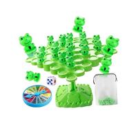 Perfeclan Jeu de grenouille d'arbre équilibré, jouet de 'équilibre de grenouille avec plateau tournant de dés, jeu de mathématiques interactif pour, Vert