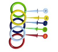 perfeclan Jeu de lancer d'anneaux pour enfants, jouet puzzle, interactif, perception des couleurs, 5 anneaux à lancer, ensemble de jeu actif et de lancer