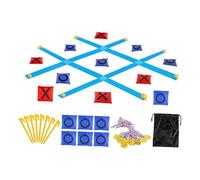 perfeclan Jeu de, robuste, avec sac à cordon, idéal pour les kermesses, les fêtes foraines, les sorties en famille, le camping et les barbecues, Morpion Bleu