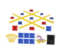 perfeclan Jeu de, robuste, avec sac à cordon, idéal pour les kermesses, les fêtes foraines, les sorties en famille, le camping et les barbecues, Morpion Jaune