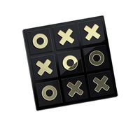 perfeclan Jeu de Tic TAC Toe en acrylique, jeux XO, jouets éducatifs, jeux de société décoratifs pour amis, familles, cadeaux de vacances pour enfants, voyage, noir