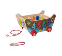 Perfeclan Jeu de tri de Formes en Bois avec Perles à Enfiler, Jeu sensoriel et interactif d'association de Formes pour Enfants de 3 Ans et Plus, avec Numéro