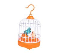 perfeclan Jouet d'oiseau chantant simulé, cage à oiseaux, décoration de chambre, ailes battantes, jouets électriques chantants pour cadeaux garçons et, Orange