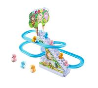 Perfeclan Jouets de toboggan de piste, jouet d'escalier d'escalade, jouet de montagnes russes drôle et amusant de musique légère durable, jouet de piste de, 9 ours