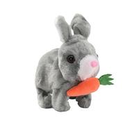 perfeclan Jouets électroniques en peluche pour animaux de compagnie, figurines d'animaux en peluche doux, jouet de marche pour enfants, cadeau de noël, heure du, gris