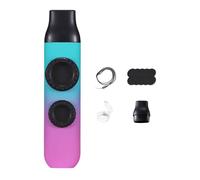 perfeclan Kazoo Flûte Instrument de musique Double Trou Portable Facile à Jouer Cadeaux de Fête avec Cordon pour Randonnées Camping Autour des Feux de Camp, Rose Cyan