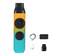 perfeclan Kazoo Flûte Instrument de musique Double Trou Portable Facile à Jouer Cadeaux de Fête avec Cordon pour Randonnées Camping Autour des Feux de Camp, Cyan Orange