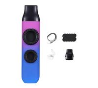 perfeclan Kazoo Flûte Instrument de musique Double Trou Portable Facile à Jouer Cadeaux de Fête avec Cordon pour Randonnées Camping Autour des Feux de Camp, Violette Bleue